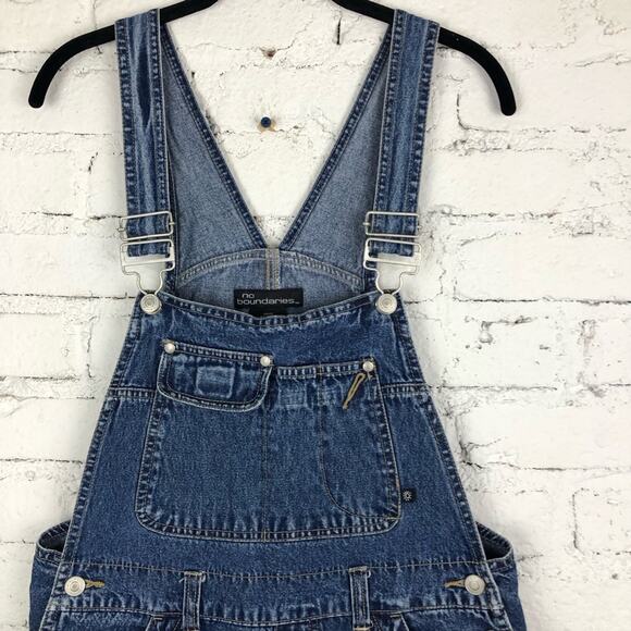 Vintage 90’s No Boundaries Raw Hem Denim Jean Overalls - Picture 2 of 7
